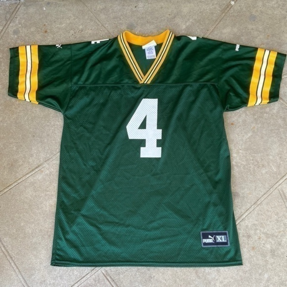 NFL Brett Favre Puma Green Bay Packers Football Jersey Youth XL